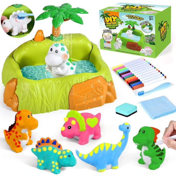 Paint-wash-recolor Dinosaur Crafts Kit Maleleke for småbarn