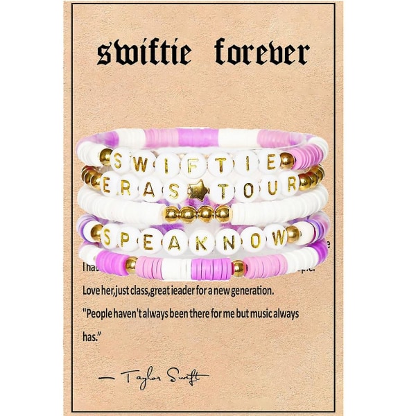 5 Pack Taylor Swift Friendship Armbånd Antrekk Smykker Tilbehør Ts Concert Inspired Armbånd Gaver til Swiftie Fans Purple