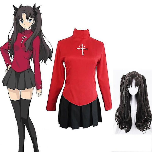 Anime Fate Stay Night Tohsaka Rin Kostume Fuld Sæt Halloween Cosplay Kostume Karneval For Klædning Eller Kvinder S