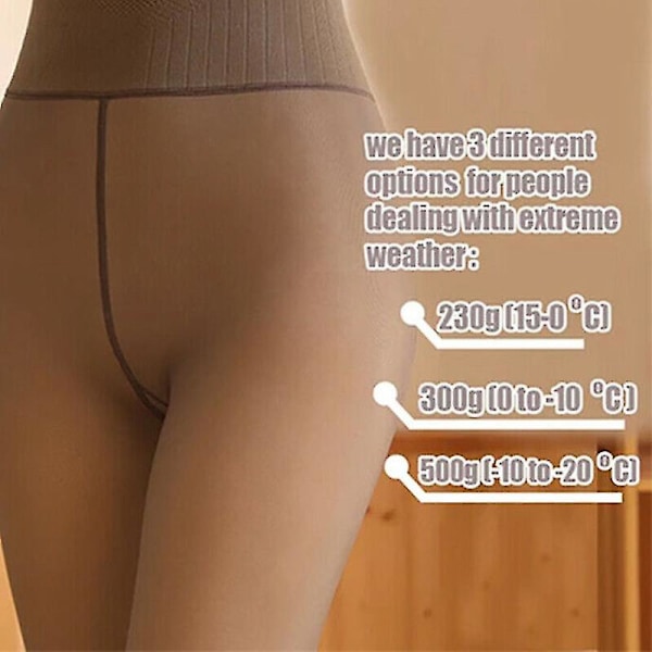 Ben Ben Translucent Varm Fleece Strumpbyxor Slim Stretchy För Vinter Utomhus Kvinnor 210g