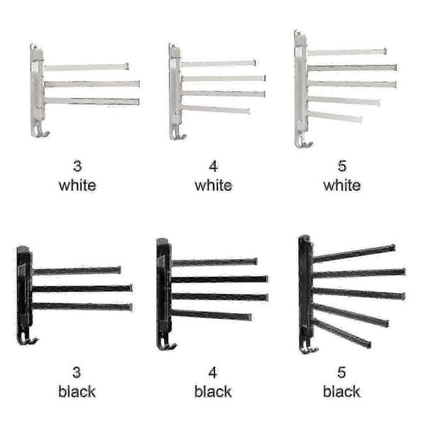 5-armet håndklædestang til badeværelset - rustfrit stål 180 drejelig holder White 5 strokes