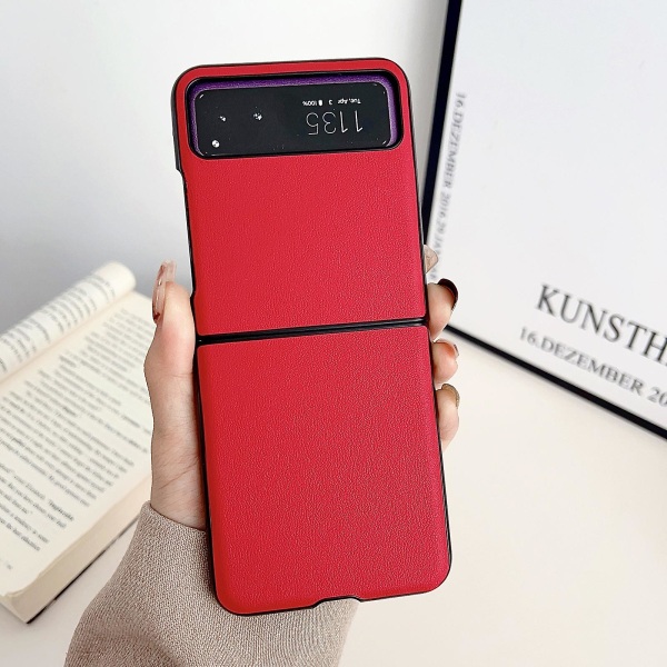 Phone case i lädertextur till Motorola Razr 40 Red