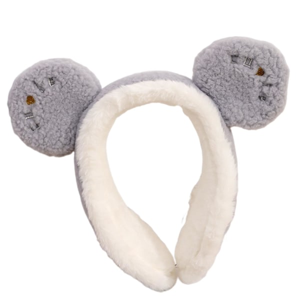 Öronmuffar med hög studs, droppsäkra, andningsbara, halkfria, vindtäta, pannbandsmodell, öronöverdrag för flickor, vinteraccessoar Grey One Size