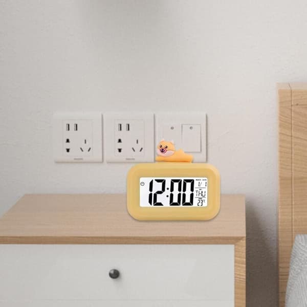 HD-sarjakuva-LCD-herätyskello taustavalaistulla näytöllä