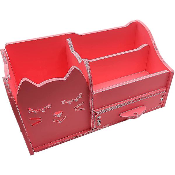 Skrivbord Tidy Organizer Pennhållare Rosa pennkruka för barn Stationär stationär förvaring