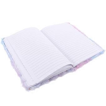 Fuzzy Skissebog til Piger Fluffy Notesbog Rektangulær Form Bedårende Værelse Soveværelse Brug 21x15.6cm Månedsplan Dagbog 1-pak