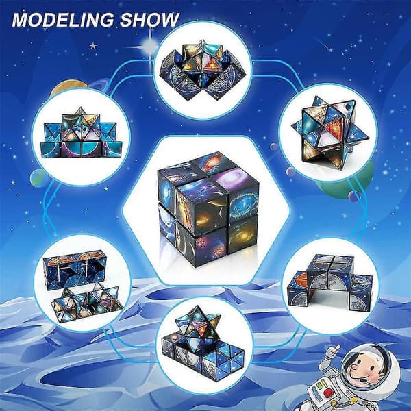 Star Sky Magic Cube Sæt, Pædagogisk 3D Puslespil Infinity Magic Galaxy Cube Fidget Legetøj Børnegave