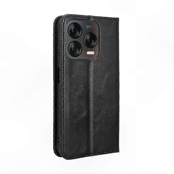 Retro-texturerat läderfodral med magnetspänne för Android-enheter Black For ZTE Blade V70 Design 4G