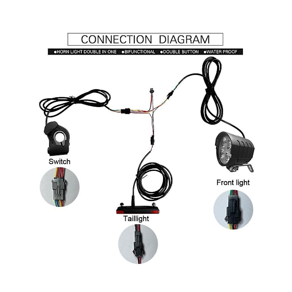 Ebike Switch DK240 Med Qd168 Frontlys Dr001 Baklys Varsellys Blinklyshorn Ebike Access Black