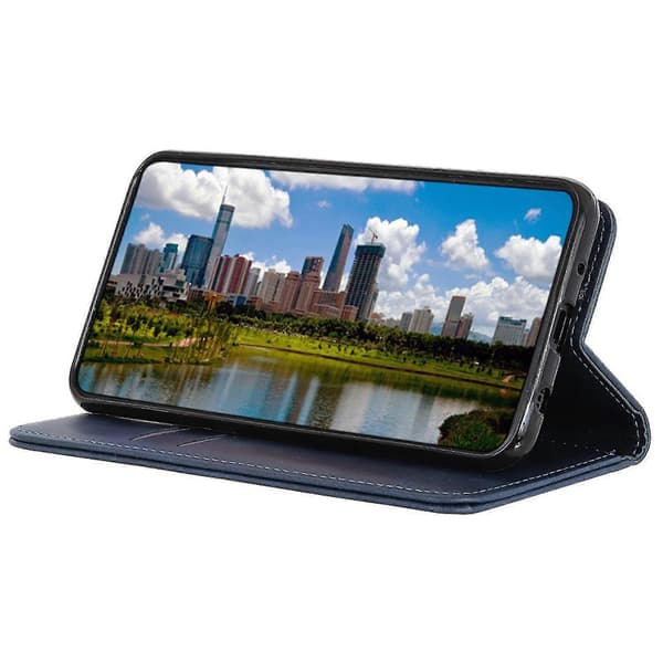 Til Xiaomi Redmi 13c Etui Split Læder Magnetisk Auto-absorberende Telefoncover Blue