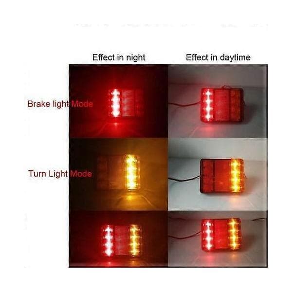 2 stk LED bakre baklys indikatorlys til henger campingvogn varebil lastebil