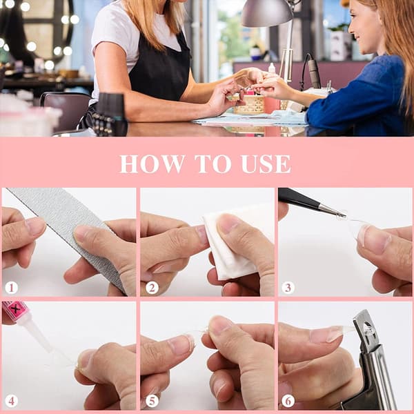 600 Pieces Short Nail Tips Short Oval Half Cover Fake Nail Tips 12 Sizes False Nails Tips With Box