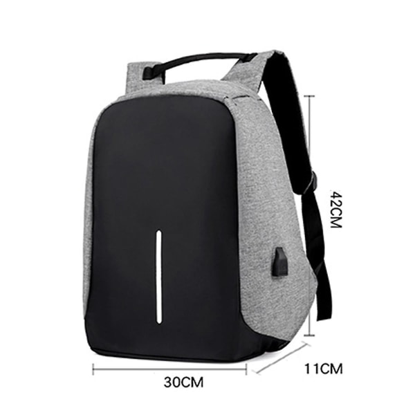 Resa Laptop Ryggsäck Arbetsryggsäck Väska Med USB Laddningsport, Stöldskydd Stor Business Ryggsäck, College Skol Dator Ryggsäck Presenter Gray