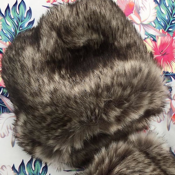 Kvinners Faux Fur Plush Mansjett Hansker Hånd Arm Varmer Fluffy Håndleddsbånd Brown