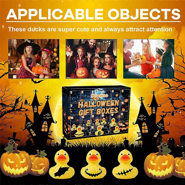 Gummiand Adventkalender 2024 Halloween Nedtælling Til Børn 24 Dage Blind Box Ænder Legetøj Gave