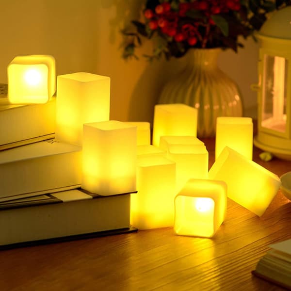 12 batteridrevne flammefri LED-lys