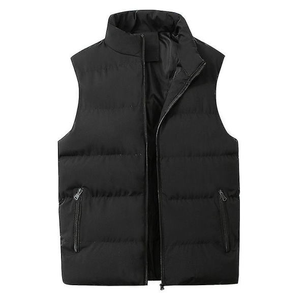 Ärmlös quiltad jacka - Lätt packbar dunväst för män Black XL