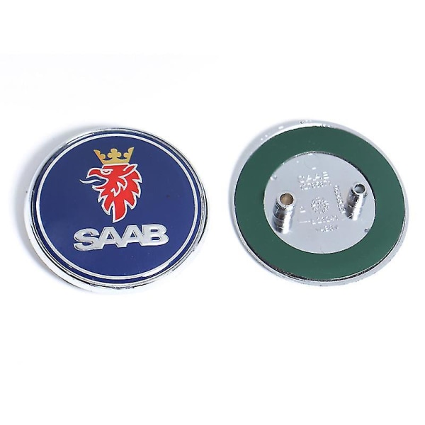 68mm 2 3 Pins Saab Car Front Huv Motorhuv Logotyp Bakre Trunk Bumper Badge För Saab 9 3 9 5 9-3 9-5 Saab Emblem Sticker Accessories -xx Rear Blue 1PC