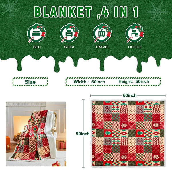 Julepledd, Flanell Vinterferiepledd, Mykt og Fluffy Julepledd yx Q1