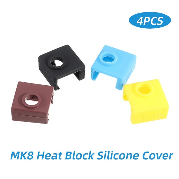 3d Printer Heat Block Silikone Cover Case Mk8 Hotend Ekstruder Silikone Isoleringsstrømper Kompatible med Creality Ender 3 Ender 3 Pro Ender 5 Cr-10 10s Coffee