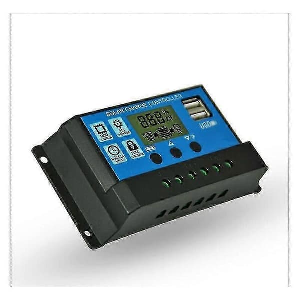 Solpanel opladningscontroller 12v/24v 30a Lcd Display, Dobbelte Usb-porte 1377740cm Blå Udgave 0120