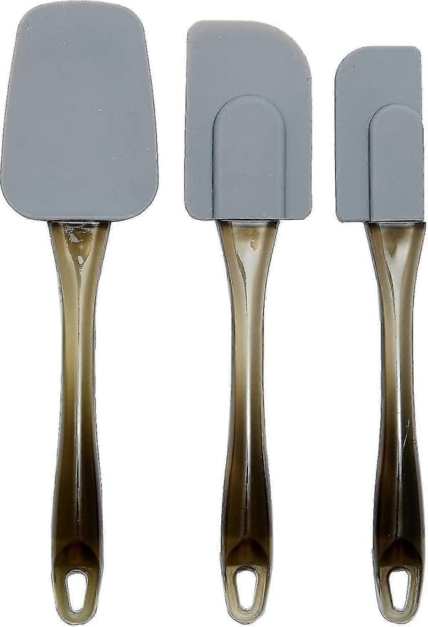 Sett med 3 silikon-spatler 26 cm grå