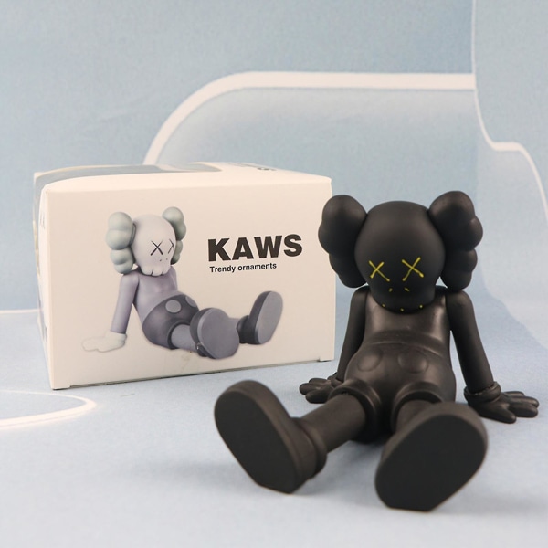 Dækkende ansigt Kaws Personlighedsmodel Legetøjsgave Kreativ Holdbar actionfigur Black KAWS