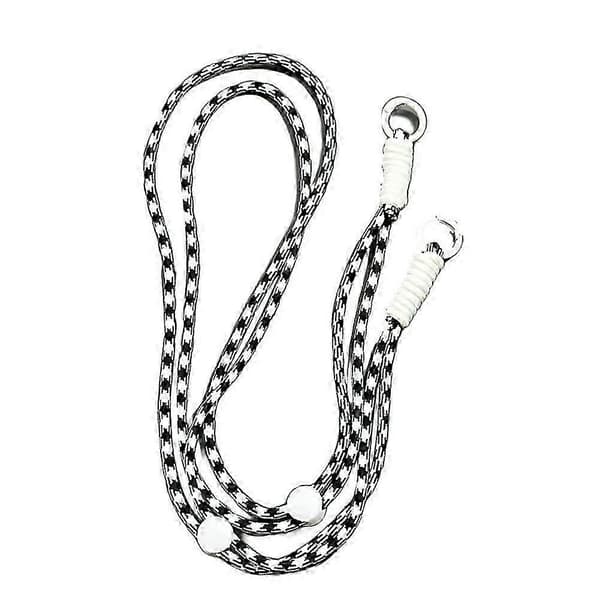 Universal Crossbody Nylon Patch Telefonstropper Mobiltelefonstropp Snor Black white with white knot