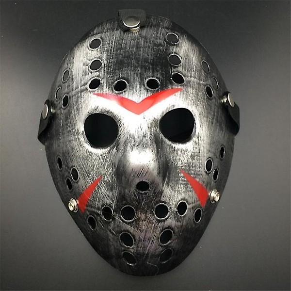 Filmhockeymaske Jason Voorhees Fredag den 13. Horror Gysermaske Halloweenfest Cosplaymasker til Voksne Mænd Halloween Gave 2