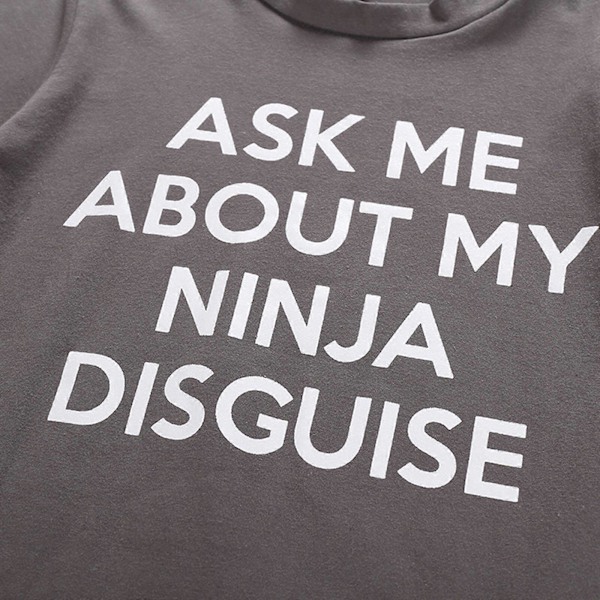 2025 Ny Herr Ask Me About My Ninja Disguise Flip T-shirt Rolig Kostym Grafisk Humor A+ Wine Red 3XL