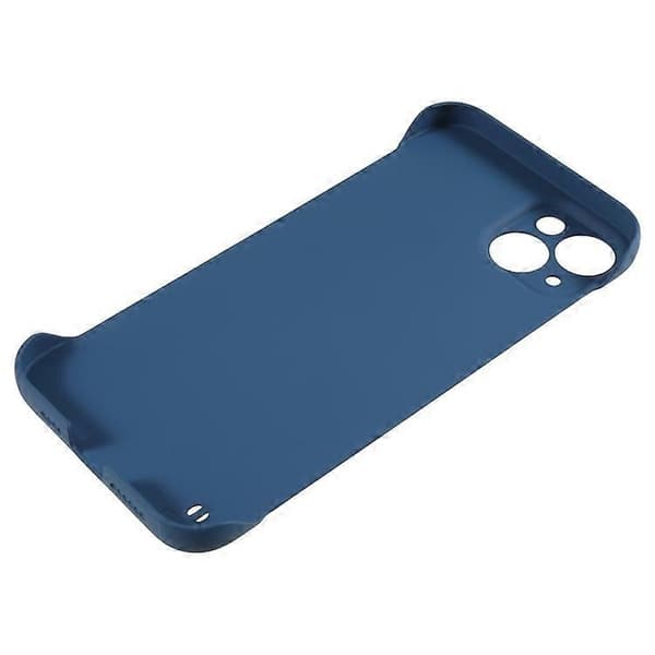 Kompatibel med iPhone 15 Plus etui rammeløst hud-touch hårdt PC telefoncover Azure