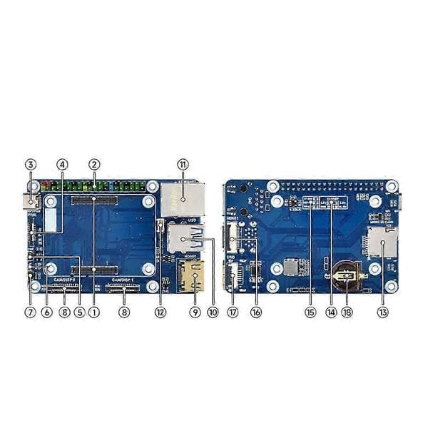 Raspberry Pi Compute Module 5 CM5 IO Utvidelsesbasekort (A), PCIe Gen3, USB 3.0, Gigabit Ethernet & 40PIN GPIO, Industriell Kvalitet CM5 Bærekort