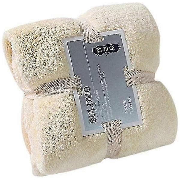 Korallfløyel badehåndkle, absorberende, beige