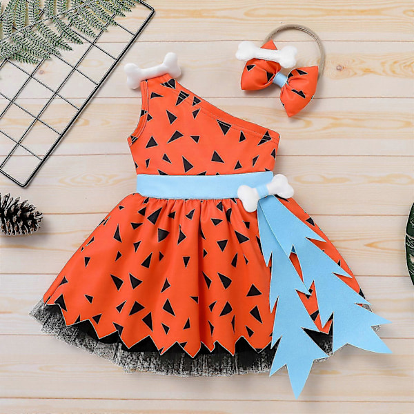 Tyttöjen Mekko Kiviset ja Soraset Liisa Asu Vauvan Tyttö Historia Luolamies Kivikausi Turkisvaatteet Vauvan Tyttöjen Asut Useita Kokoja Saatavilla Orange 110