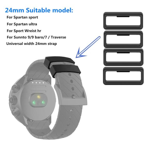Watch Band Fastener Retainer Ring Silicone Connector Security Loop for Suunto 24mm