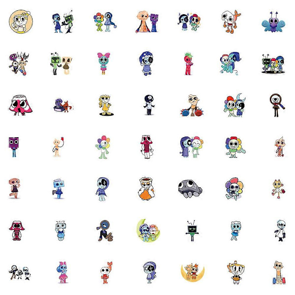 50 stk Dandys World klistremerkepakke DIY klistremerker Vanntette klistremerker for skateboard bærbar PC gitar