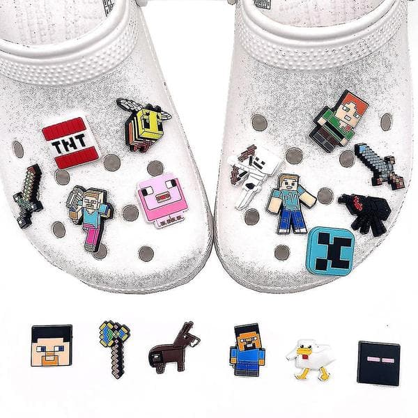 18 stk. Minecraft sko pynt charms til børn voksne Crocs sko DIY tilbehør - YX