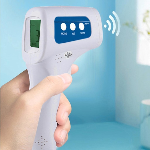 Pann infraröd termometer Beröringsfri digital temperaturmätningsenhet LCD-skärm Feberindikator Bakgrundsbelysning för kroppsyta