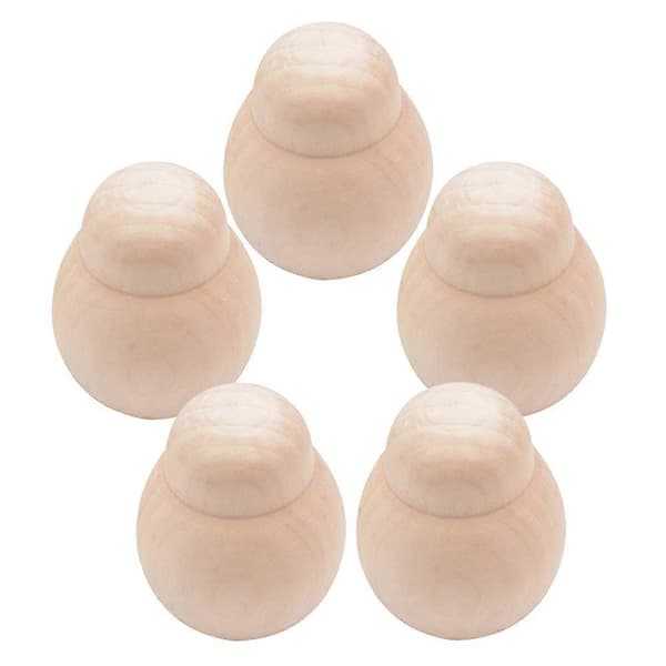 Tre beige pluggdukker for DIY-tegning 5 stk uferdige blanke dukker