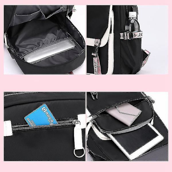 Stitch Printed Usb Oppladbar ryggsekk Uformell skoleveske 7
