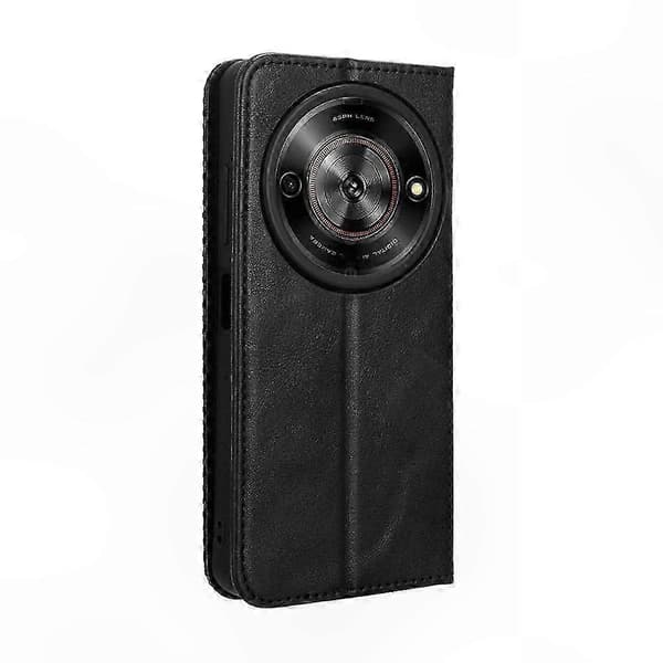 Retro tekstureret læder-telefonetui med magnetisk spænde til Android-enheder Black For ZTE Blade A75 5G