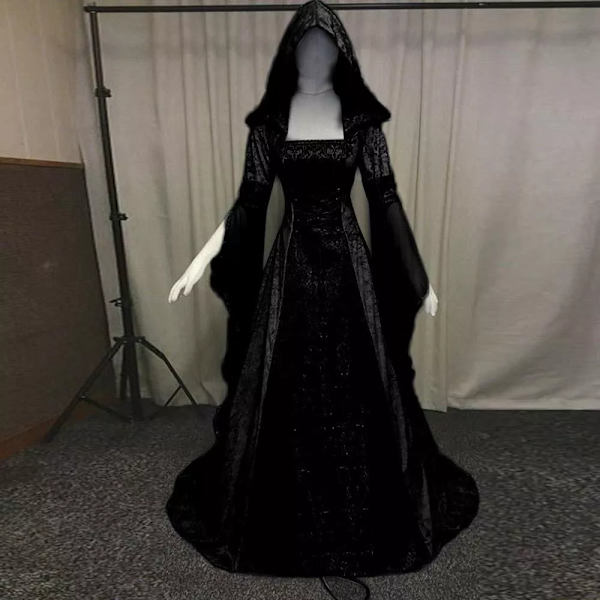Goottilainen Huppupuku Morsiuspuku Cosplay Halloween Negro M