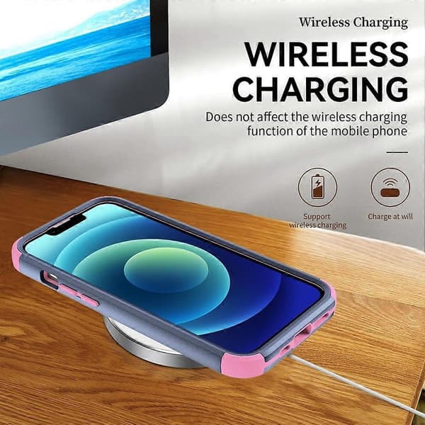 Commuter TPU + PC Telefonfodral för iPhone 15 Royal Blue Pink