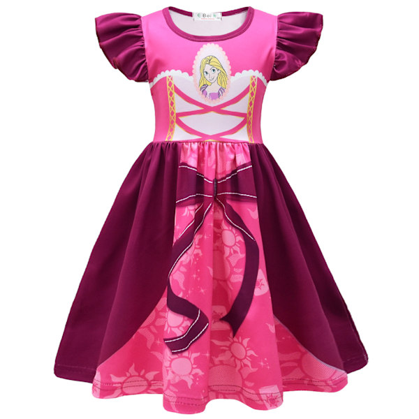 Sarjakuvatyylinen lasten mekko, lepattavat hihat, tyttöjen mekko, lasten prinsessamekko 12 150