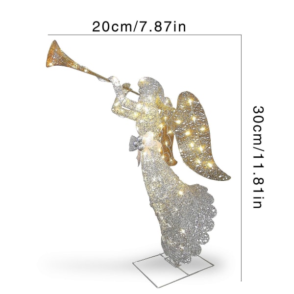 Lysende Engel Hagedekorasjon 2d Belysning Akryl Ornament Hjem Nattlys For