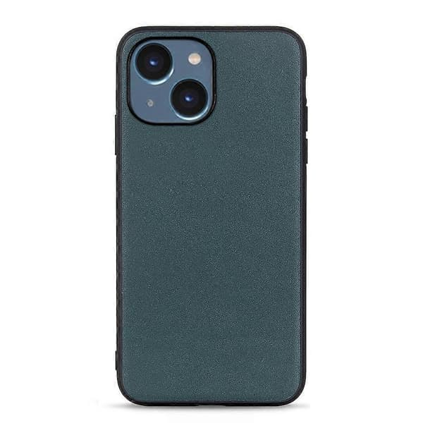 Äkta läderfodral med lammskinnstextur för iPhone 14 Plus Green