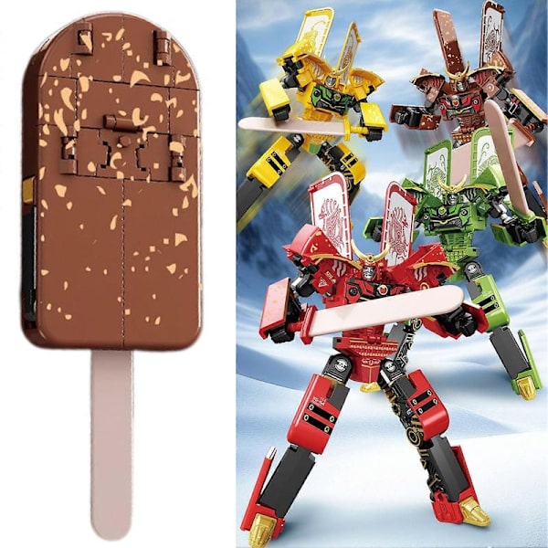 Is Transformering Legetøj, 2 i 1 Transformering til Robot Action Figur, DIY Transformering Figur Legetøj - Pædagogisk Hjerneklods Legetøj cocoa