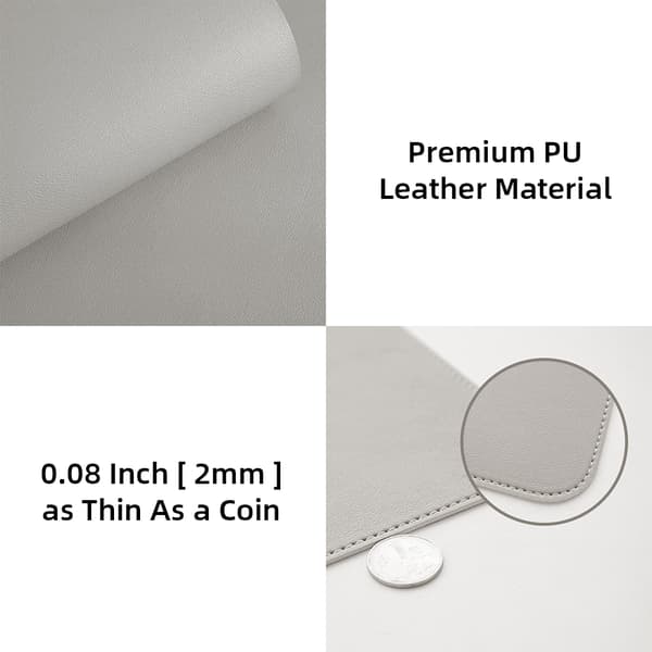 Large PU Leather Office Desk Protector Mat Waterproof Mouse Pad (Pink, 60x30cm)