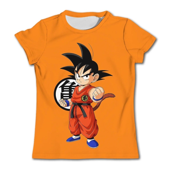 Børnetrøjer Dragon Ball Z T-shirt Anime T-shirts Cartoon Goku T-shirts Drengetøj Børneoverdele 2024 Sommer Kortærmede T-shirts Circumference 56cm Kids 150cm