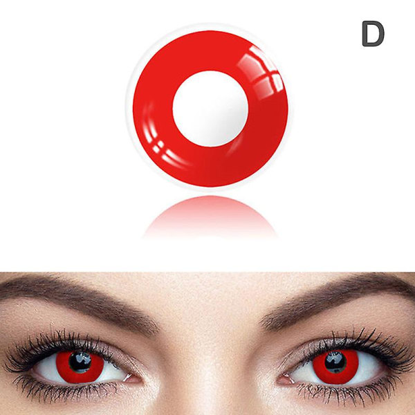 Halloween färgglada kontaktlinser Anime Cosplay Eye Linser Linser Linser Red Pure red